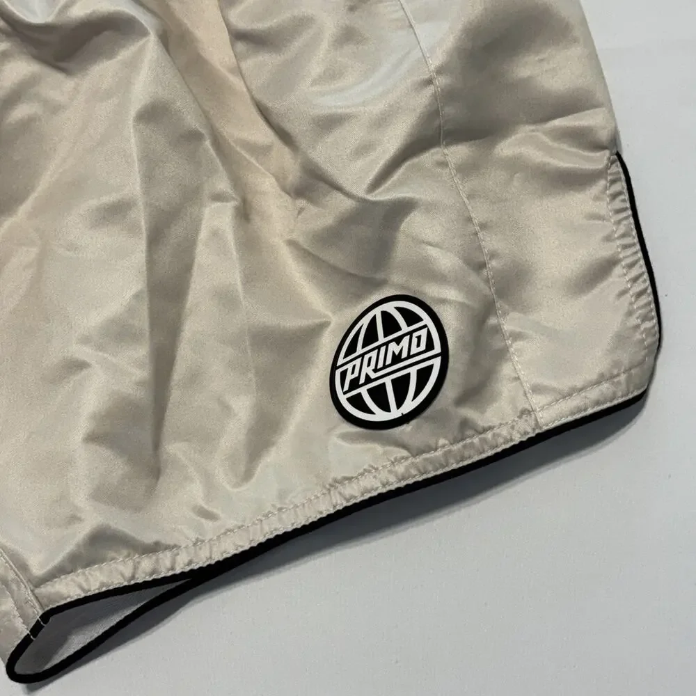 Primo Muay Thai Shorts Alta Series Cream Size Large, MMA, Boxing New With Tags